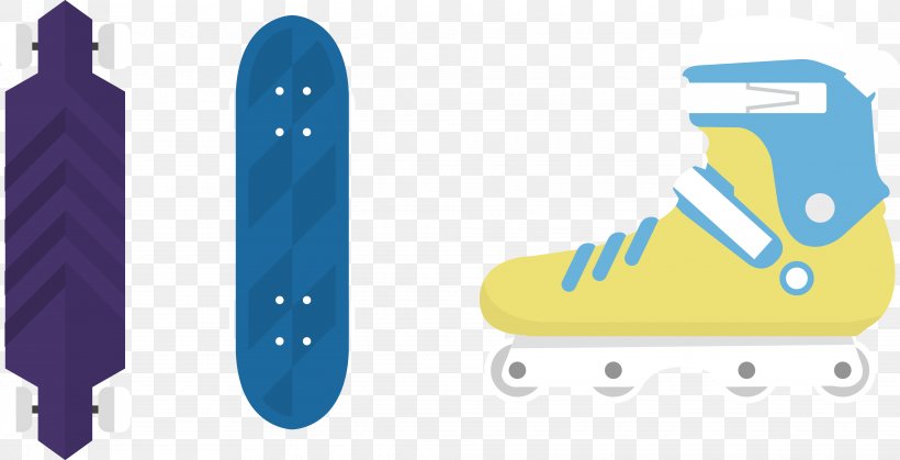 Skateboarding Roller Skates Roller Skating Ice Skating, PNG, 4056x2075px, Skateboard, Blue, Brand, Electric Blue, Ice Skating Download Free