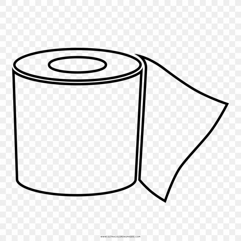 Toilet Paper Drawing Coloring Book Hygiene, PNG, 1000x1000px, Paper, Area, Bathroom, Black And White, Color Download Free