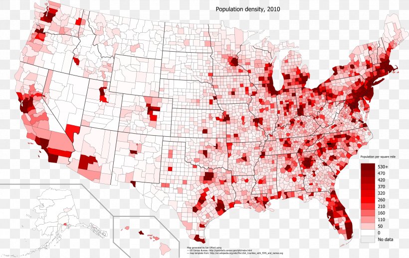 Contiguous United States United States Census United States Urban Area Population Density Map, PNG, 2468x1564px, Watercolor, Cartoon, Flower, Frame, Heart Download Free