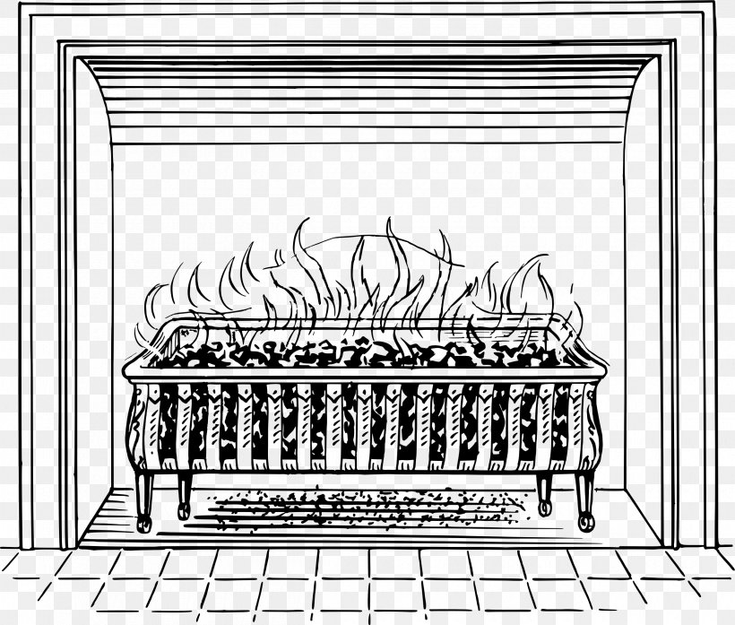 Fireplace Firebox Clip Art, PNG, 2400x2042px, Fireplace, Arch, Black And White, Central Heating, Chimney Download Free