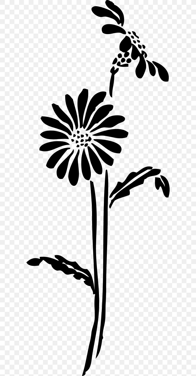 Flower Silhouette Clip Art, PNG, 600x1567px, Flower, Art, Black, Black And White, Branch Download Free