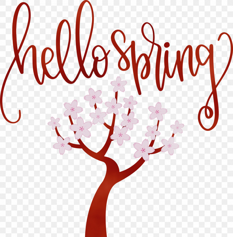 Floral Design, PNG, 2953x3000px, Hello Spring, Branching, Floral Design, Meter, Mtree Download Free