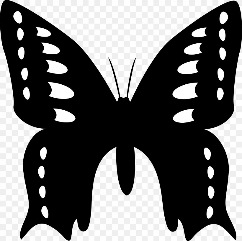 Butterfly Clip Art, PNG, 2292x2286px, Butterfly, Arthropod, Black And White, Brush Footed Butterfly, Drawing Download Free