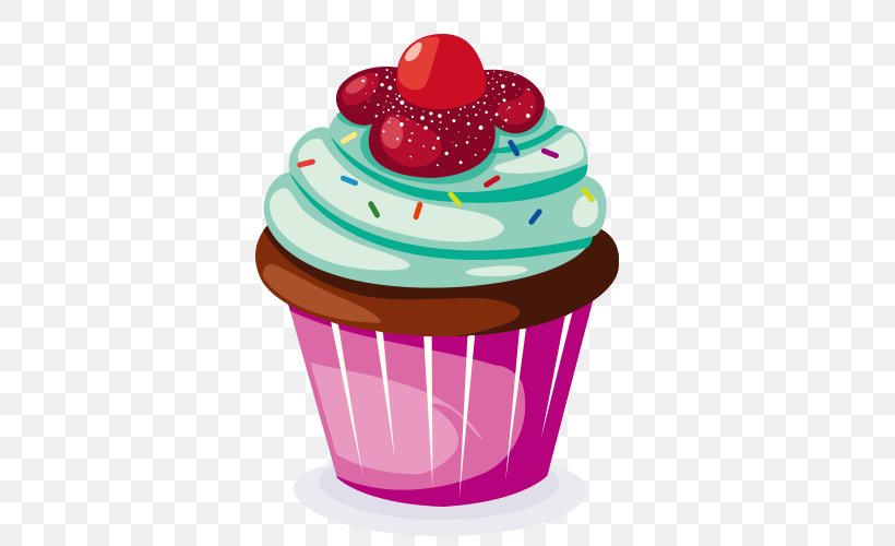Cupcake Bakery Muffin Clip Art, PNG, 500x500px, Cupcake, Bakery, Baking Cup, Birthday, Cake Download Free