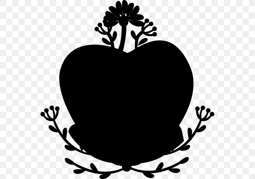 Clip Art Heart Flower Silhouette Leaf, PNG, 559x575px, Heart, Blackandwhite, Design M Group, Flower, Flowering Plant Download Free