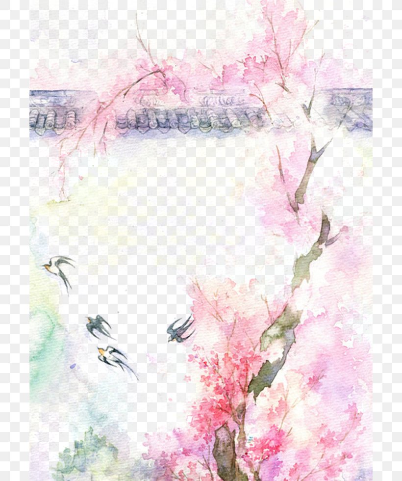 Watercolor Painting Drawing, PNG, 700x980px, Watercolor Painting, Aesthetics, Art, Asian Art, Blossom Download Free