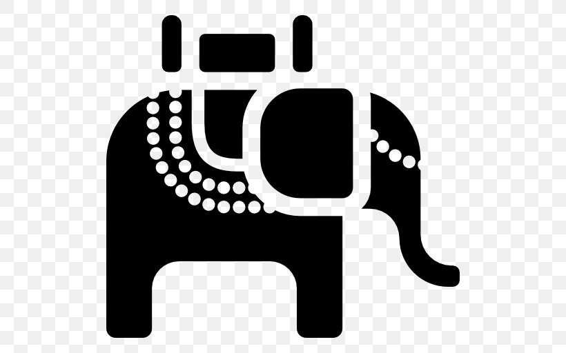 India Asian Elephant Translation, PNG, 512x512px, India, Asian Elephant, Black, Black And White, Brand Download Free