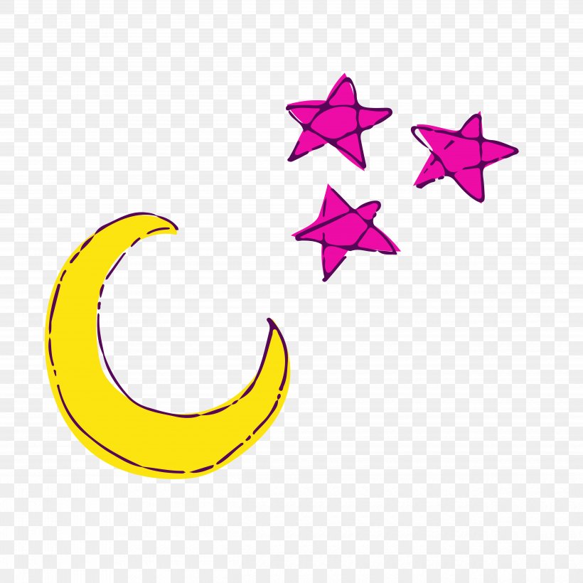 Moon Star Euclidean Vector, PNG, 5000x5000px, Moon, Cloud, Crescent, Drawing, Magenta Download Free