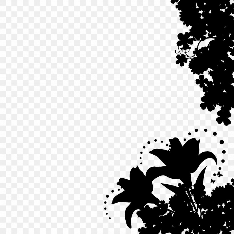 Visual Arts Silhouette Illustration Pattern Desktop Wallpaper, PNG, 2500x2500px, Visual Arts, Art, Black M, Blackandwhite, Botany Download Free