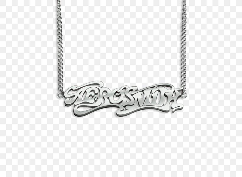 Necklace Charms & Pendants Silver Jewellery Aerosmith, PNG, 600x600px, Necklace, Aerosmith, Black And White, Body Jewellery, Body Jewelry Download Free