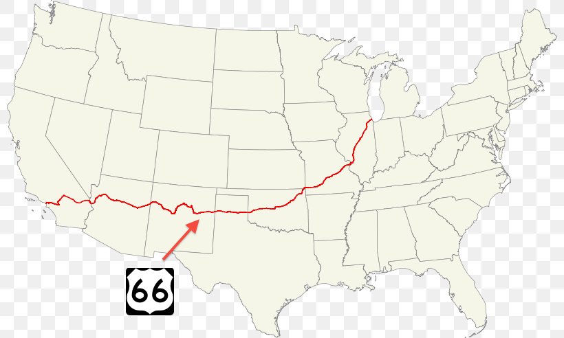 U.S. Route 66 Map, PNG, 800x492px, Us Route 66, Animal, Area, Map, Tuberculosis Download Free