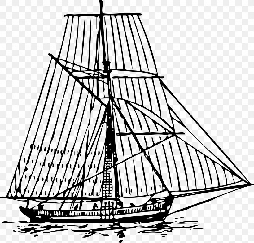 Drawing Clip Art, PNG, 2400x2300px, Drawing, Baltimore Clipper, Barque, Barquentine, Black And White Download Free