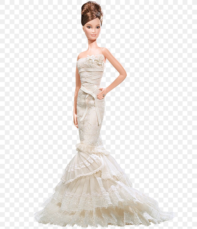 Vera Wang Bride: The Romanticist Barbie Doll #L9664 Vera Wang Bride: The Romanticist Barbie Doll #L9652 Wedding Dress Barbie Doll 2008, PNG, 640x950px, Watercolor, Cartoon, Flower, Frame, Heart Download Free