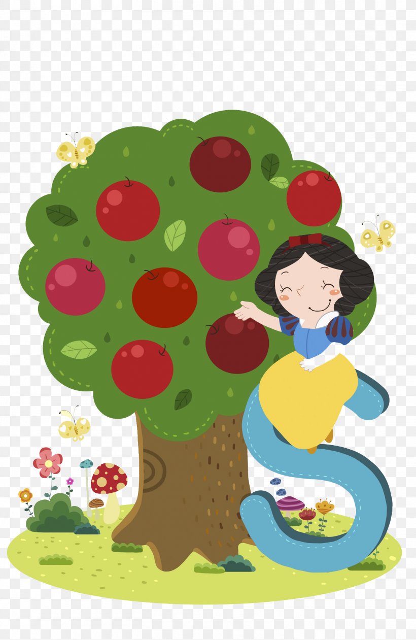 Snow White Apple Cartoon Illustration, PNG, 1507x2318px, Watercolor, Cartoon, Flower, Frame, Heart Download Free