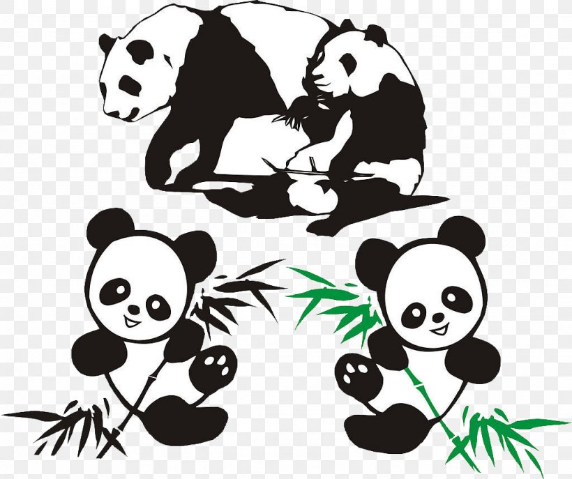 Giant Panda Red Panda Bamboo, PNG, 1024x858px, Giant Panda, Art, Bamboo, Bear, Black And White Download Free