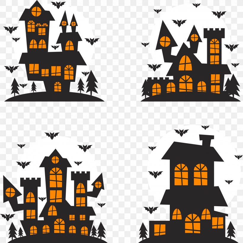 Halloween Silhouette Illustration, PNG, 2712x2715px, Halloween, Brand, Cartoon, Drawing, Ghost Download Free