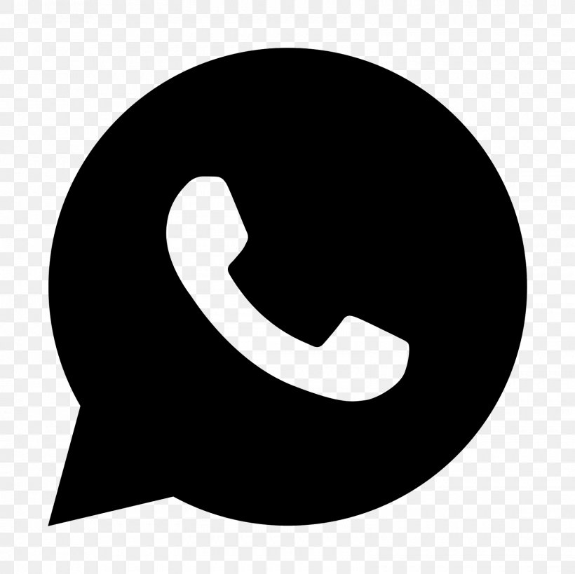 WhatsApp Logo, PNG, 1600x1600px, Whatsapp, Black And White, Icon Design, Logo, Silhouette Download Free