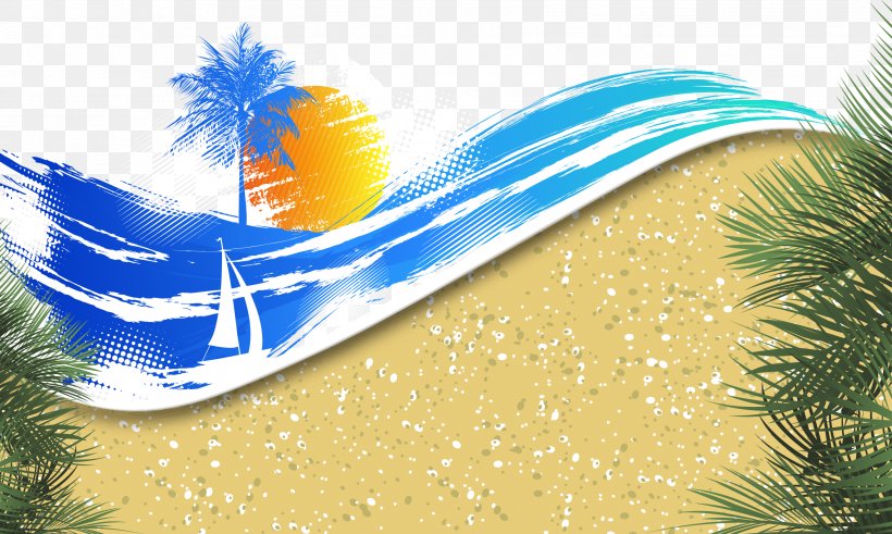 Banner Summer Beach, PNG, 2817x1687px, Banner, Beach, Blue, Grass, Logo Download Free