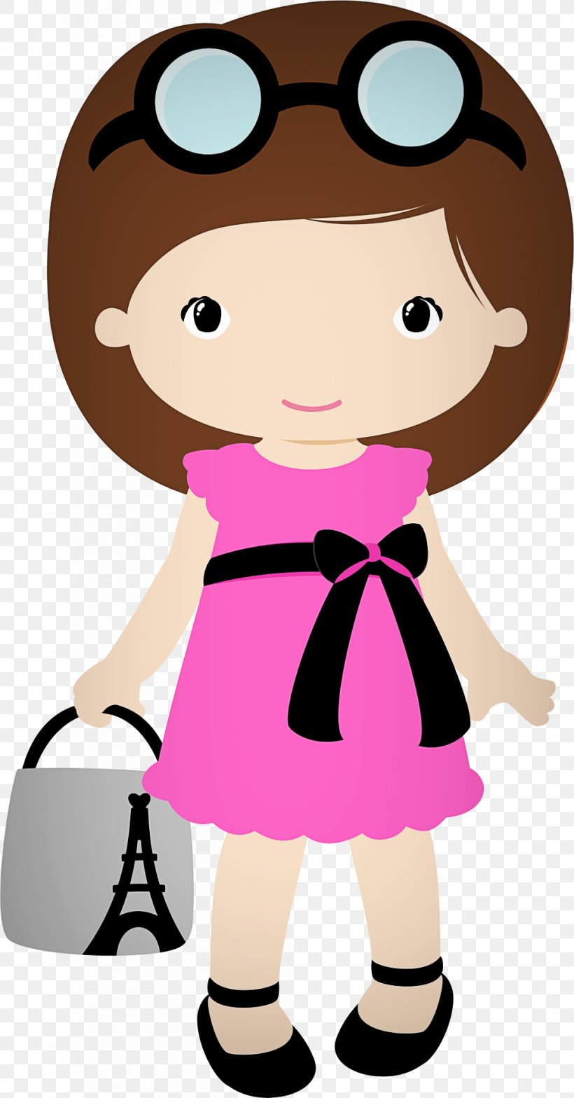 Cartoon Clip Art Pink Child Brown Hair, PNG, 1004x1920px, Cartoon, Brown Hair, Child, Pink, Toddler Download Free