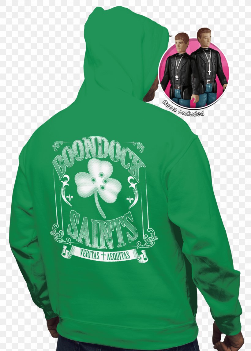 Hoodie Murphy MacManus T-shirt Sweater The Boondock Saints, PNG, 930x1300px, Hoodie, Bluza, Boondock Saints, Christmas Jumper, Green Download Free