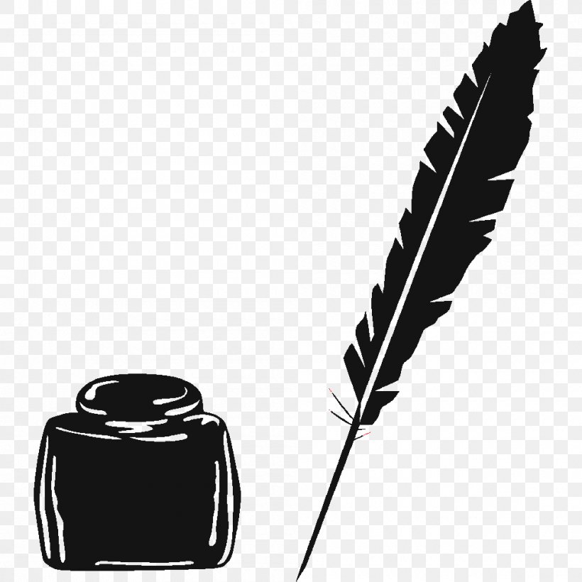 Quill Paper Pens Stock Photography, PNG, 1000x1000px, Quill, Black, Black And White, Drawing, Feather Download Free