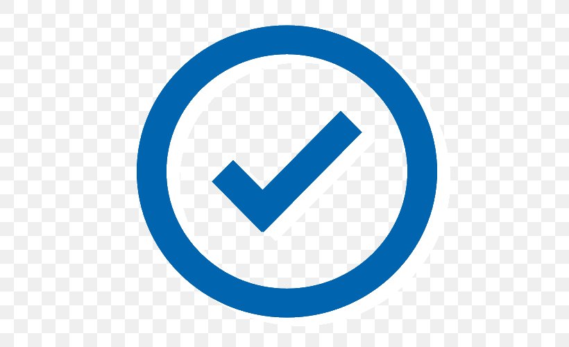 Check Mark Symbol, PNG, 500x500px, Check Mark, Area, Blue, Brand, Logo Download Free
