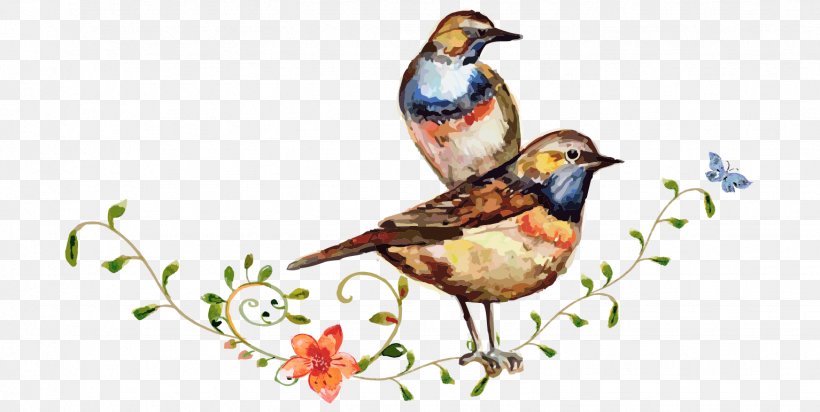 Watercolor Painting Drawing Bird, PNG, 1534x771px, Bird, Animation, Beak, Branch, Cartoon Download Free