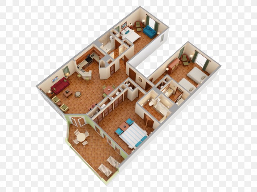Las Casitas Village, A Waldorf Astoria Resort 3D Floor Plan House, PNG, 1024x768px, 3d Floor Plan, Floor Plan, Accommodation, Apartment, Bedroom Download Free