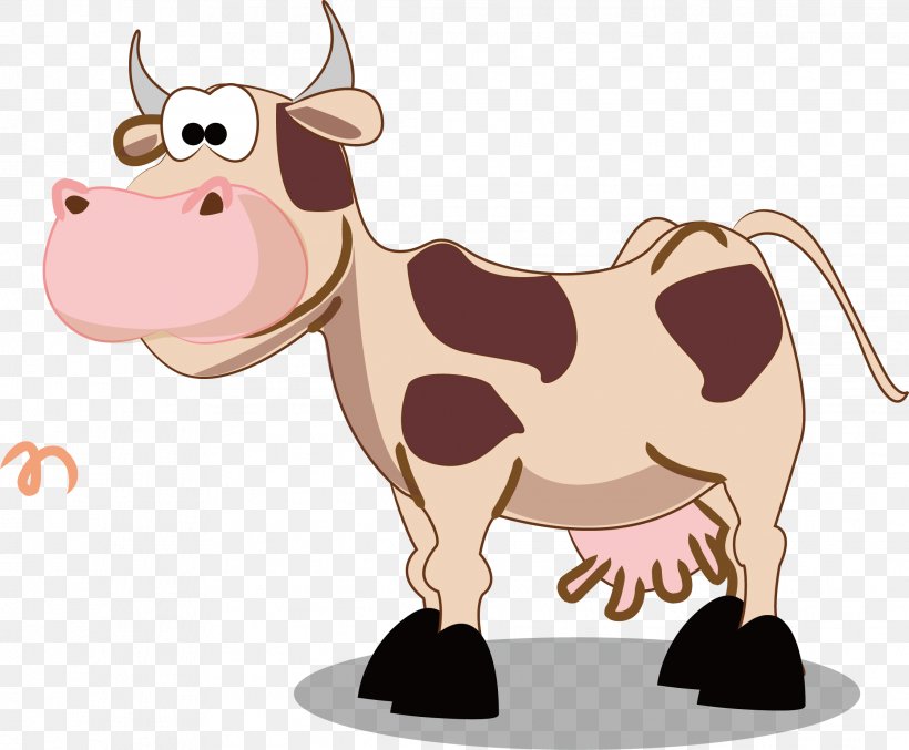 Lovely Big Cow Elements, PNG, 2239x1849px, Cattle, Art, Bovini, Bull, Cartoon Download Free