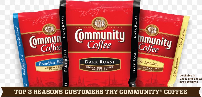 Community Coffee Single-serve Coffee Container Roasting Keurig, PNG, 1222x590px, Coffee, Arabica Coffee, Brand, Breakfast, Coffee Bean Download Free