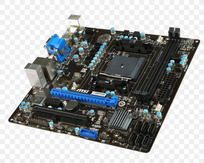 Motherboard MSI MicroATX Socket FM2+ CPU Socket, PNG, 1000x800px, Motherboard, Atx, Computer, Computer Component, Computer Cooling Download Free