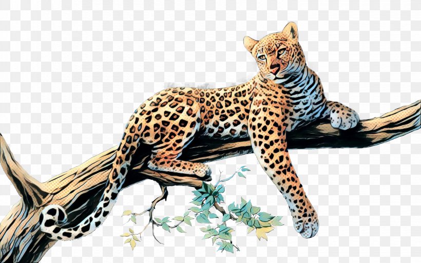 Cat Small To Medium-sized Cats Terrestrial Animal Wildlife Leopard, PNG, 2880x1799px, Pop Art, Cat, Leopard, Retro, Small To Mediumsized Cats Download Free