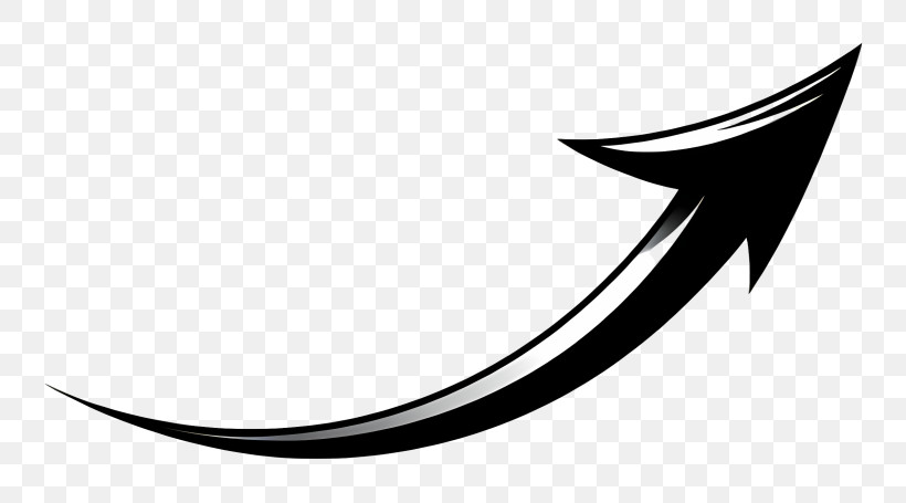 Curved Arrow - Black Upward Arrow Design PNG