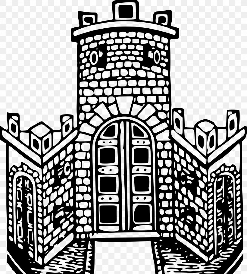 Castle Fortification Clip Art, PNG, 2164x2400px, Castle, Art, Black And White, Building, Facade Download Free