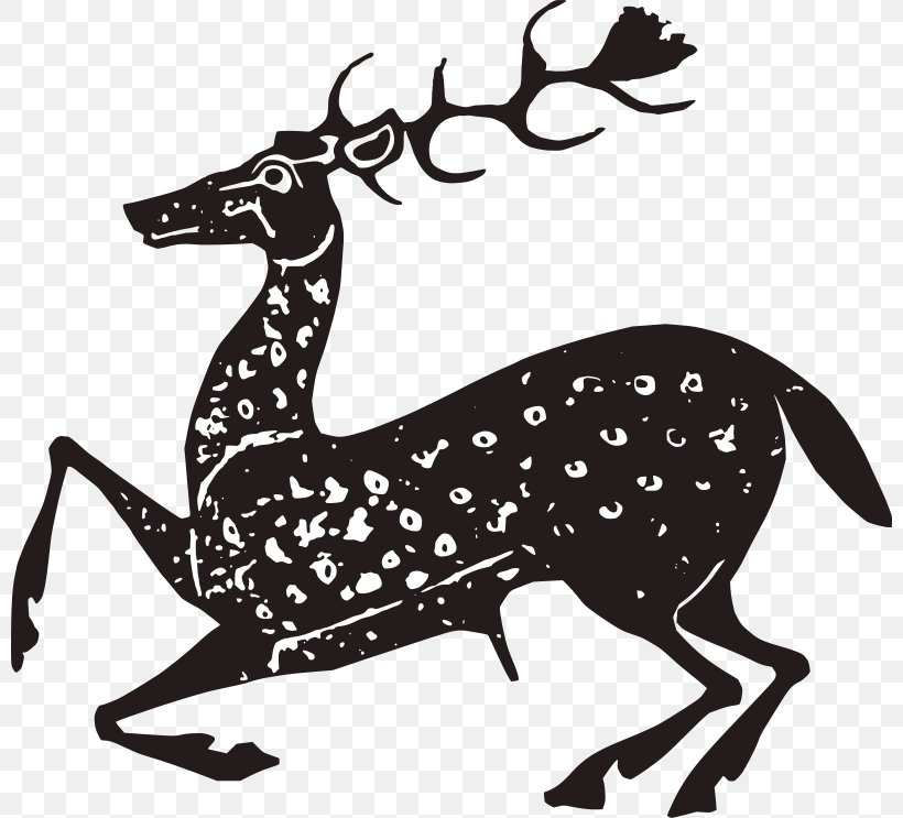Rhodes White-tailed Deer Red Deer Clip Art, PNG, 800x743px, Rhodes, Antler, Art, Black And White, Deer Download Free