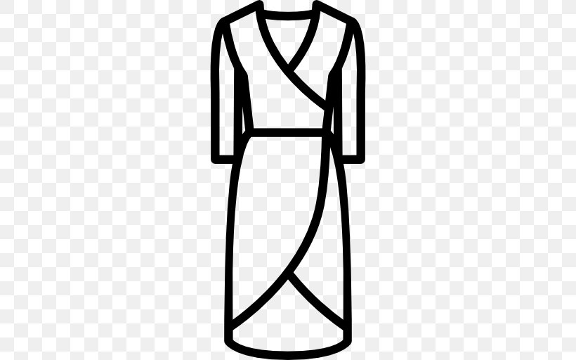 Wrap Dress Clothing Sleeve Fashion, PNG, 512x512px, Wrap Dress, Area, Black, Black And White, Clothing Download Free