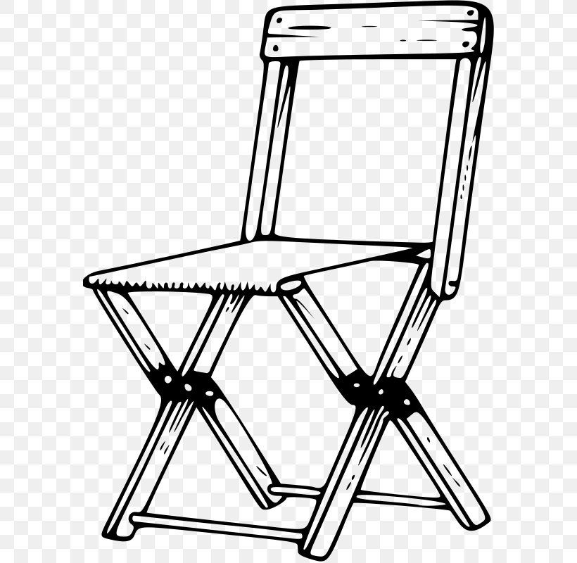 Folding Chair Table Furniture Clip Art, PNG, 584x800px, Chair, Area, Black And White, Camping, Folding Chair Download Free
