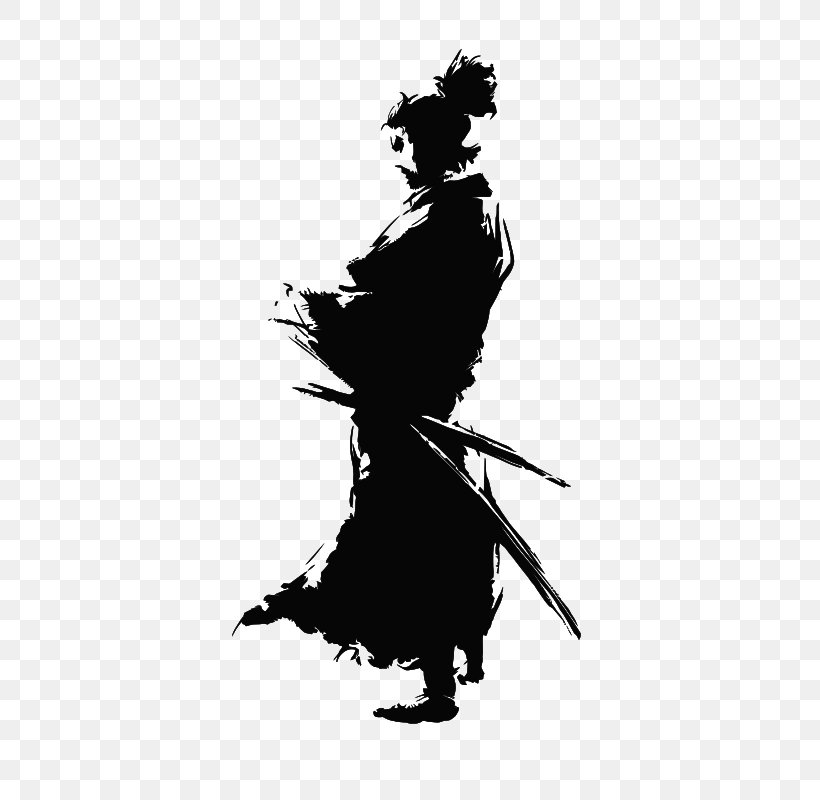 Japan Samurai Silhouette Ninja, PNG, 566x800px, Japan, Afro Samurai, Art, Black, Black And White Download Free