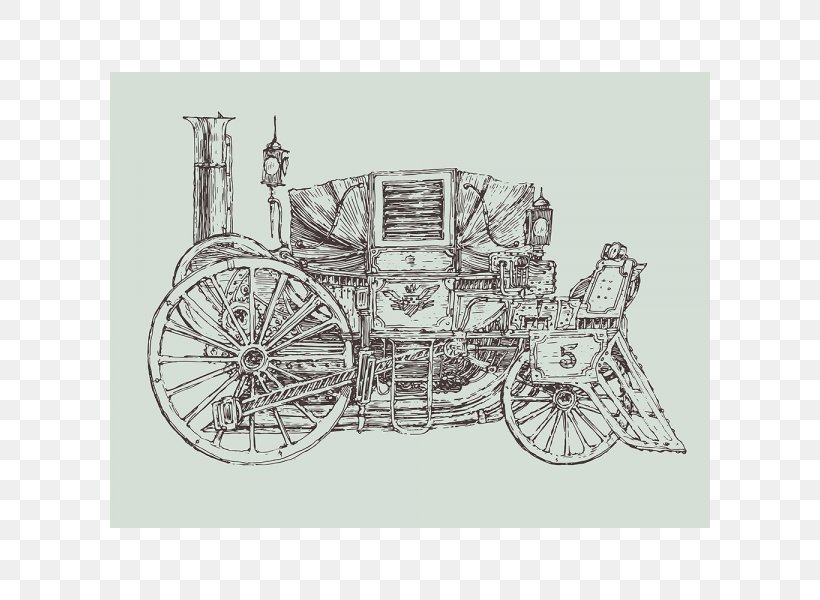 Drawing Car Steam Engine, PNG, 600x600px, Drawing, Black And White, Car, Chariot, Engraving Download Free