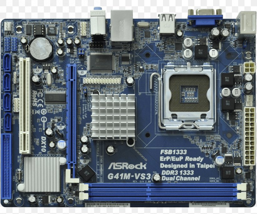 LGA 775 ASRock G41M-VS3 Motherboard MicroATX CPU Socket, PNG, 1200x1000px, Lga 775, Asrock, Asrock G41mvs3, Atx, Computer Download Free
