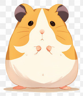 Cute Chubby Hamster - Cartoon Fat Hamster In Cute Pose PNG