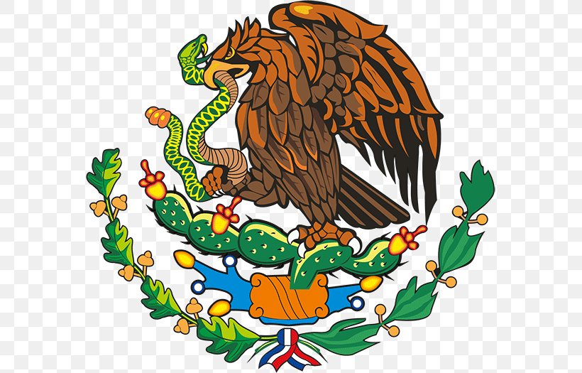 Flag Of Mexico National Symbols Of Mexico Clip Art, PNG, 577x525px, Flag Of Mexico, Art, Artwork, Beak, Bird Download Free