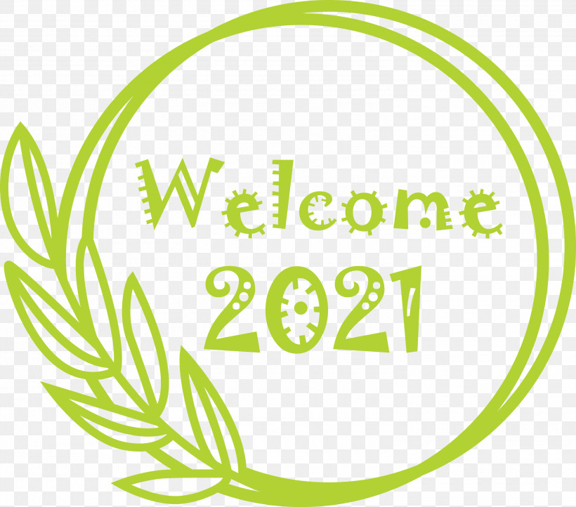 New Year 2021 Welcome, PNG, 3000x2645px, New Year 2021 Welcome, Area, Flower, Green, Leaf Download Free