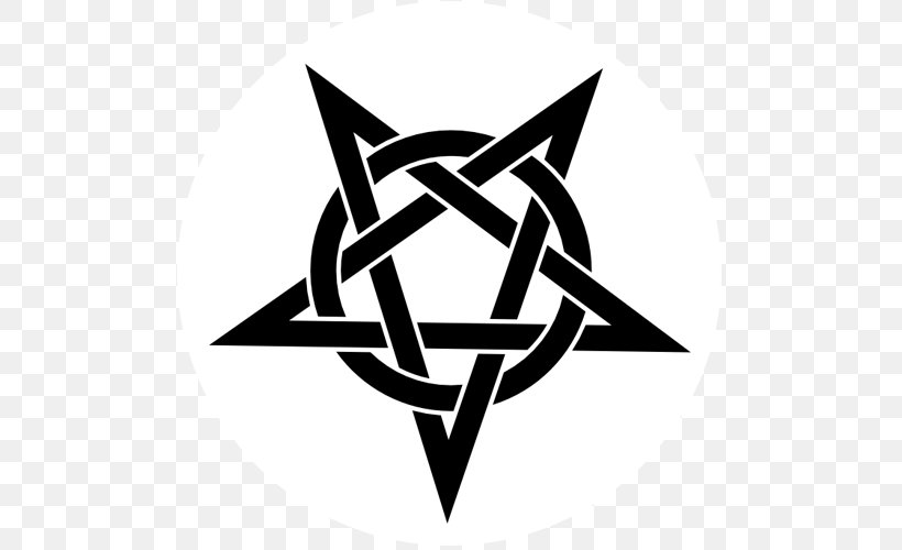 Pentagram Clip Art Sigil Of Baphomet Satanism, PNG, 500x500px, Pentagram, Baphomet, Black And White, Brand, Church Of Satan Download Free