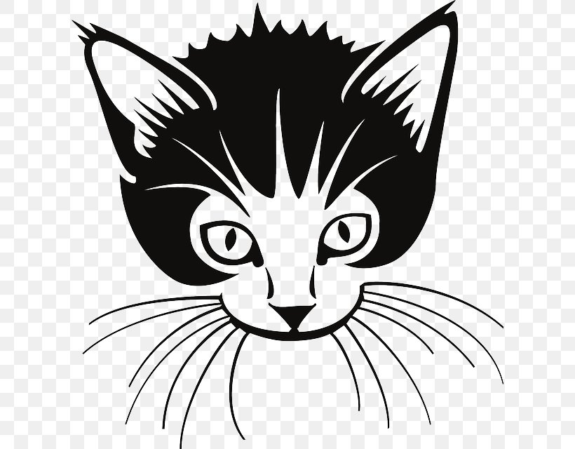 Cat Kitten Clip Art, PNG, 616x640px, Cat, Artwork, Black, Black And White, Black Cat Download Free
