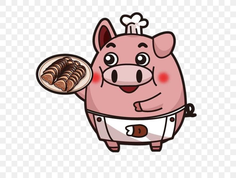 Domestic Pig Illustration Cartoon Vector Graphics, PNG, 600x620px, Domestic Pig, Cartoon, Cooking, Drawing, Fictional Character Download Free