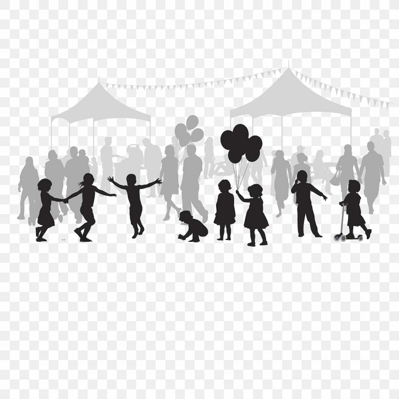 Silhouette Drawing Cartoon Illustration, PNG, 1500x1500px, Silhouette, Black And White, Cartoon, Child, Childrens Party Download Free