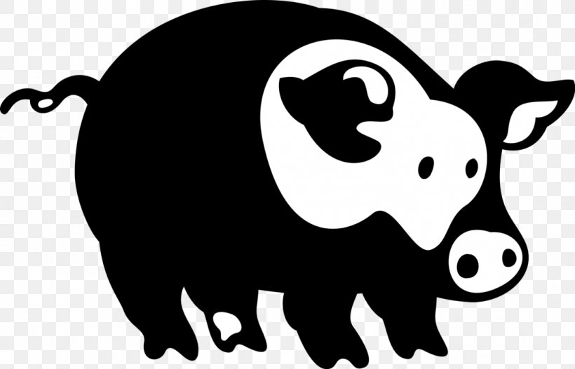 Domestic Pig Clip Art Silhouette Image Illustration, PNG, 1088x700px, Domestic Pig, Bear, Blackandwhite, Cartoon, Drawing Download Free