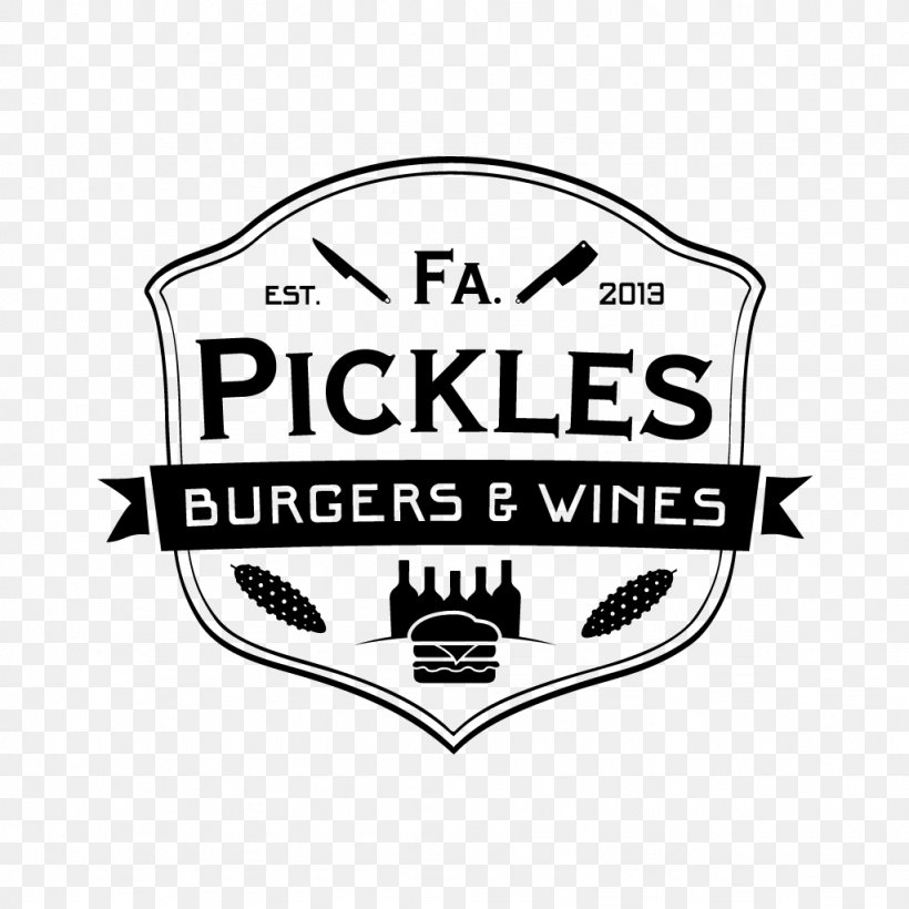 Pickled Cucumber Firma Pickles Burgers & Wines Hamburger Restaurant, PNG, 1024x1024px, Pickled Cucumber, Black And White, Brand, Dish, Drink Download Free