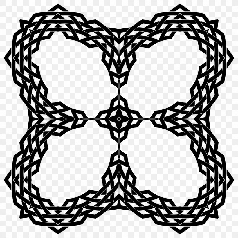 Geometry Symmetry Interlocking Clip Art, PNG, 1000x1000px, Geometry, Area, Black, Black And White, Interlocking Download Free